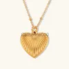 Hangende kettingen goud vergulde roestvrijstalen ridge hart charme ketting ketting sierlijke bobble chain margot robbie film gestreepte hart hanger voor vrouwen J230817