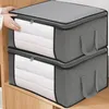 Storage Boxes Bins NonWoven Fabric Blanket Organizer Quilt Bag Bags With Zipper Duvet Cover Under Bed 230817