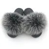 Gai Slies for Fluffy House Flip Flops Women Shoes Wholesale Big Size 44 45 REAL FUR Platform Slippers 230816