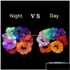 Hårtillbehör LED Lysande band Scrunchies Women Girls Headwear Rope Simple Wrist Rubber Band VRZQP B54 Drop Delivery Products DH2UZ