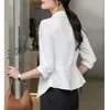 Dames pakken blazers Koreaanse mode eenvoudig kantoor dame zakelijk casual voor vrouwen lente elegante chique solide vrouwelijke outdarse lagen 230817