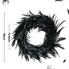 Other Event Party Supplies Halloween Feather Wreath Simulation Black Feather Wreath Home Decor Wall Hanging Party Halloween Christmas Wall Door Decor 230816