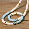 Catene semplici perle di semi girocollo femminile coreano fascino della moda blu guscio bianco fatto a mano in perline boho collare collana femme gioielli