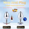 Jouets anal boucles anales petites petites grandes taille en aluminium alliage en métal bougie de crosse lisse homme bien anal privative sans vibrateurs hkd230816