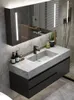 Zlew łazienkowy krany szafki proste nowoczesne mycie mycia ręczne Zestaw zintegrowane lustro z myciem