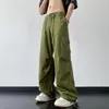 Men's Pants Oversized Cargo Men Fashion Retro Pocket Casual Streetwear Hip-hop Loose Wide Leg Mens Trousers Large Size