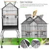 Bird Cages 57 "Rolling Metal Parrot Cage with Open Top Svart slitstarka robust tunga Safe 263 lb 230816