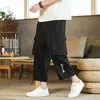 Calça masculina verão fino estilo chinês capris workwar