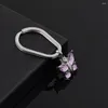 Nyckelringar IJK2051 Pink Flower Urn Keychain för kvinnors toppkvalitet 316L Rostfritt stål Ashes Keepsake Cremation Key Chain