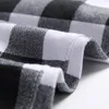 メンズジーンズ黒と白の格子縞の印刷ファッションチェックデジタルプリントスリムストレートパンツストレッチズボン230817