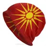 Berets National Flag Skullies Beanies Caps Macedonia Macedonian of Hat Winter Warm Bonnet Hats For Men Women
