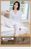 Kvinnors sömnkläder Spring Autumn Home Wear Lace Pyjamas Suit Sexig nattkläder V-Neck Ice Silk Kvinnliga sovande lounge