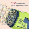 Novelty Games 132 Holes Bubble Gun Rocket Soap Bubbles Machine Shape Automatic Bazooka Blower with Light Toys for Kid Birthday Gift 230816