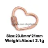 CLASPS HOOKS RIVERSR CZ MICRO PAVE SCREW VIT POLK PUN Black Love Heart Form Copper Zircon Pendant Connectors DIY SMEECHNY FALLINGS DHKDG