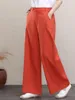 Frauenhose Plus Größe Frauen Baumwolle Leinen Mode gerade Breite Beine Design gute Qualität in voller Länge Lady Hosen Long