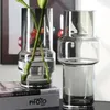 Vasos simples retro vaso de vidro médio hidropônico Arrenador caseiro móvel de decoração de desktop adereços de decoração