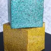 Objetos decorativos Figuras estátua de cubo mágico amarelo Magik Chroma Cube Decoration Resin Sculpture 230816