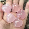 Healing Crystal Natural Rose Quartz Love Heart Worry Stone Chakra Reiki Balancing For DIY Craft 1" Home Decor