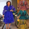 Ethnische Kleidung afrikanische Kleider für Frauen 2023 Sommer Mode Langarm V-Ausschnitt Drucken Lace Party Kleider Dashiki Kleidung L-3xl