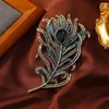 Broches Muylinda Vintage Big Crystal Peacock Feather Jewelry Regestone broche pins bruiloft accessoires