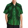 Casual shirts voor heren Abstract Moss Shirt Green Plant Print Vakantie los