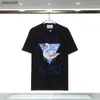 Camisetas masculinas harajuku 23sss nova casablanca letra imprimindo camiseta preta de alta qualidade homens mulheres 100% algodão casual tee hkd230817