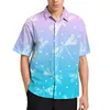 القمصان غير الرسمية للرجال Dragonfly قميص تجريدي تصميم شاطئ فضفاض هاواي y2k بلوزات قصيرة الأكمام ملابس كبيرة الحجم