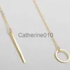 Pendanthalsband NK547 Punk Women Jewelry Minimalist Tiny Dainty Collier Unique Round Circle Bar Pendant Short Clavicle Necklace For Girl Chain J230817