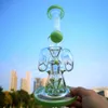 Bangs en verre Sidecar Recycler de 7 pouces avec beignet fendu Perc Hookahs Tuyau d'eau en verre à joint femelle unique de 14 mm pour une filtration à double recycleur et des coups lisses avec bol