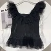 Tanques femininos 2023 Verão Sexy Sexy Ladies Lace Top Slim Fit Girl Camisole Women Black Elastic Tops Womens Camisoles Tee