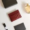 Titulares de cartas de grife de alta qualidade Purse moda feminino bolsas de luxo couro caviar com caixa cartões de crédito de dupla face Coin mini carteiras