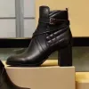 Дизайнерская обувь осень и зимние короткие ботинки женская металлическая пряжка на высоких каблуках дизайнерские сапоги 100% кожаные женские туфли на каблуках