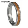 Band Rings 4mm Tungsten Carbide Ring Vintage Koa Wood Inlay For Women Men Wedding Band Jewelry Gift Beveled Edges High Polished Comfort Fit 230816