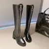 Dress Shoes Sexy Ladies Long Boot Zip Thigh Leather Platform Knee High Zapatos De Mujer Black Beige Ytmtloy Botines Muje 230816