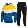 Tracksuits voor heren Bultaco Cemoto Motorfietsen Spring herfst Afdrukken Mannen Casual Drie kleuren stiksel Patchwork Hoodie broek Tweedelige set