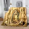 Cobertores Nossa Senhora de Guadalupe cobertor leve Mary Warm Mary Throe Blanket Sofá Cover Religião Religião para o sofá do quarto 230816