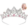 Clip per capelli Principesse corone per donne ragazze bambini Shiny Sinestone Tiaras semplici fasce per la testa di cristallo Bride Wedding Jewelry Accessorio