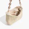 Hobo Mabula Big Chain Straw Woven Award Sac Hobo Designer Basket Basket Crossbody Purse Fashion Beach Travel Sling Handsbag HKD230817