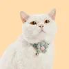 Hondenkragen Pet schattig breien bloemkraag kraag verstelbare ketting ketting tractie veiligheidsgesp op puppy -accessoires