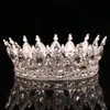 Cabelo de casamento Jóias barrocas de casamento redondo Coroa Cristal Tiaras Tiaras Moldagem de Moldagem para Queens e King 230816