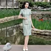 Roupas étnicas 2023 renda composta Cheongsam Blossoming Stripes Retro Girl Young Banquet Qipao Vestido de noiva Moderno Sexy Chinese Costum