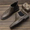 Buty 40 ~ 46 Chelsea Boots Men Brand Wygodne modne skórzane buty #KD5318 230816