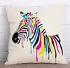 Cuscino custodia zebra nera custodia arcobaleno arcobaleno zebra in lino di cotone decorazione decorazione per casa divano divano soggiorno decorazione cover hkd230817