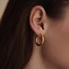 Hoop Ohrringe exquisit glatt offener C -Form klobig für Frauen 18K Gold plattiert Huggie Ohr Hoops Punkschmuck stilvolle Bijoux
