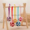 Baby Rattle Hand Catching Cloth Ball Toy Infant Interaction Colored Rattle Ball Toy Crib Toddler Bed Bell Appease Bed Hanging HKD230817