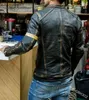 Vestes masculines Veste en cuir masculin Automne et hiver pour adolescents hommes collier punk punk veste en cuir de moto masculin 230816