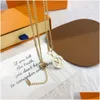 Pendant Necklaces Designer Deluxe Necklace Exquisite Fritillaria High End Style Jewelry Long Chain 18K Gold Plated Selected Gift Fam Dhras