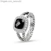 Band Rings Twisted Wire Rings Prismatic Black Rings Women's Fashion Silver Plated Micro Diamonds Trendy Versatile Styles Z230817