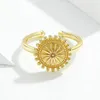 Cluster Rings Kolmnsta Mannequin S925 Sterling Silver Sun Flower Ring Female Opening Adjustable Fashion Real Gold Plated