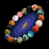 Странд восьми планет каменной бисера браслет для женщин и мужской вселенной галактика Солнечная система энергия
